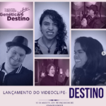 Congresso Genética não é Destino. Foto de um homem e duas mulheres sorrindo, em preto e branco. Lançamento do video clipe Destino.